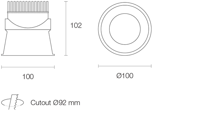 Trend Resiled RDTL8 Recessed Adjustable LED Downlight 3000K 4000K White / Black 8.5W 180-265V IP20 - RDTL83, RDTL84