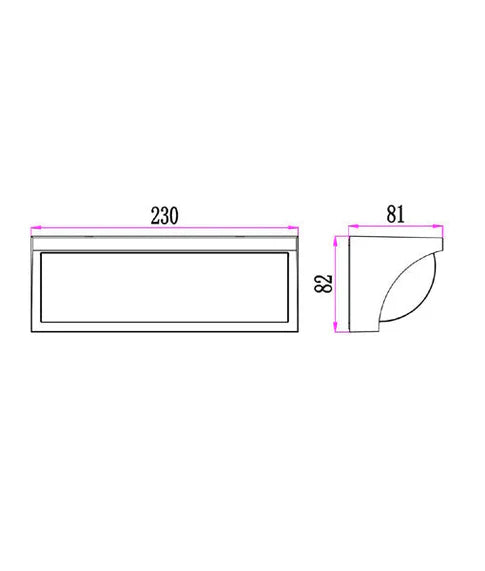 CLA REPISATRI: Curved Wedge Surface Mounted Exterior Wall Lights Tri - Dark Grey / White 100-240V IP65 - REPISATRI1, REPISATRI2 - CLA Lighting