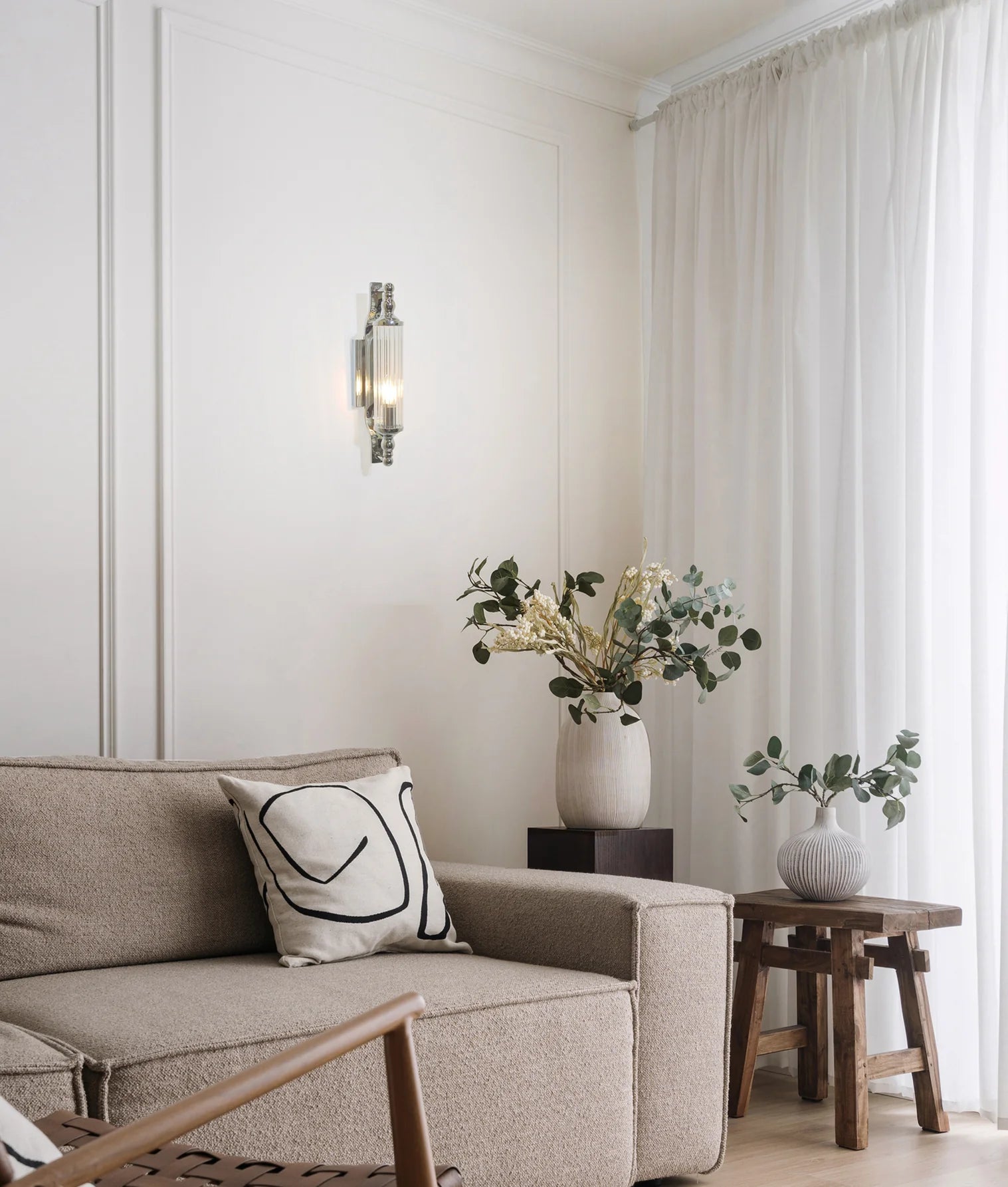 CLA RODILLO: Tubular Clear Glass  Interior Wall Lights Antique Brass / Chrome / Satin Chrome / Black / White 220-240V - RODILLO
