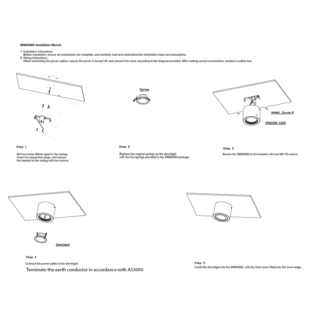 SAL SURFACE CAN Case Only 92 LED Downlight Matt White IP20- S9063SMC/MW