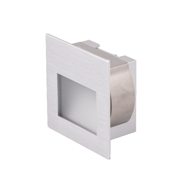 SAL Mini Leeman Square LED Interior Wall Lights 3000K White / Anodised Silver 12V - S9319