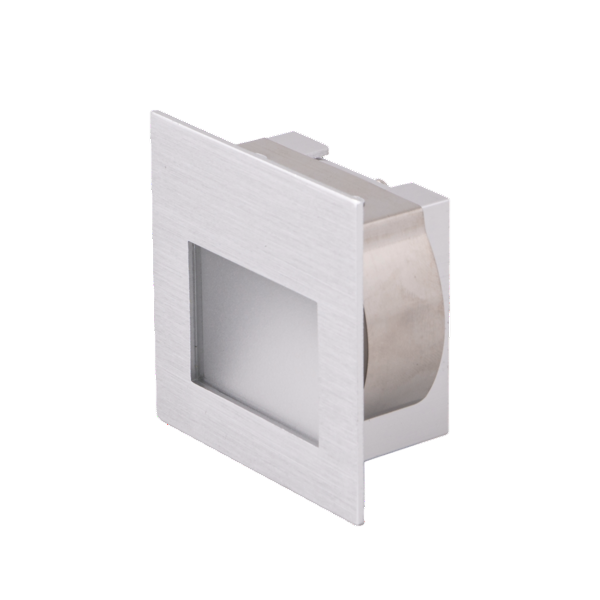 SAL Mini Leeman Square LED Interior Step Light 3000K White / Anodised Silver 12V - S9319 - SAL Lighting