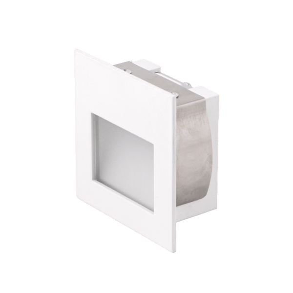 S9319 AS, S9319 MW: LED 1.5 watt recessed MINI square profile wall light. Aluminium LED anodised silver/White. 12V. SAL