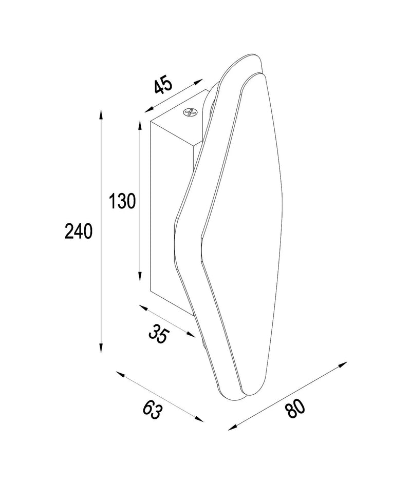 CLA SANTIAGO: City Series Oval Dimmable Interior Wall Light Tri - White 12W 220-240V IP20 - SANTIAGO - CLA Lighting