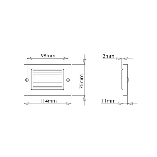 SAL Maxi Dzine Exterior Wall Lights 2700K Antique Brass 3W 12V IP65- SE7354LV114WW/AB