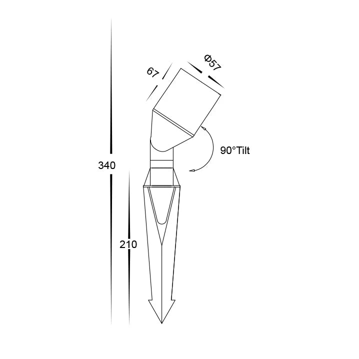 SAL MINI SPIKE DZINE (XV) Garden Spike Lights Tri- Antique Brass 4W 12V IP54- SE7363/TC/AB 