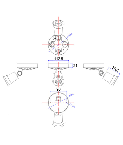 CLA SEC: Surface Mounted LED PAR30x2 Security Wall Lights 240V IP44 - SEC02,SEC02S