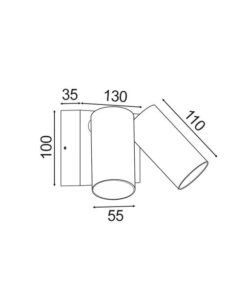 CLA SEC Adjustable LED Exterior Wall Lights Tri - Matt White 240V IP65 - SEC05, SEC08, SEC08S - CLA Lighting