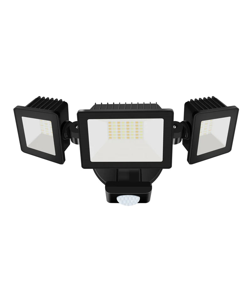 CLA SEC11S with Sensor Adjustable Security Light Tri - Black 30W 220-240V IP65 - SEC11S - CLA Lighting