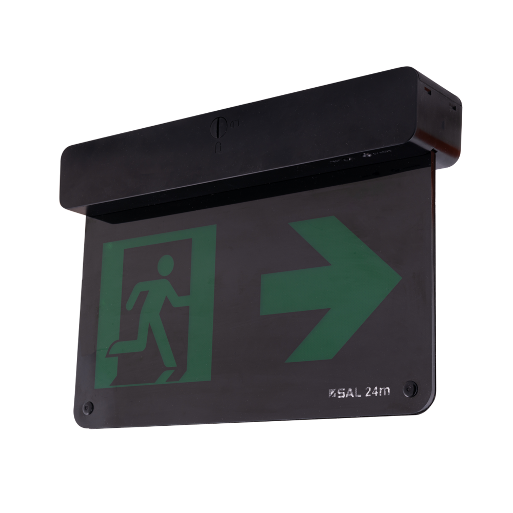 SAL EMERGENCY EXIT SELK1500EX3BK LED Emergency Black 2.8W 240V IP20 - SELK1500EX3BK, SELK1500EX3RCP/BK - SAL Lighting