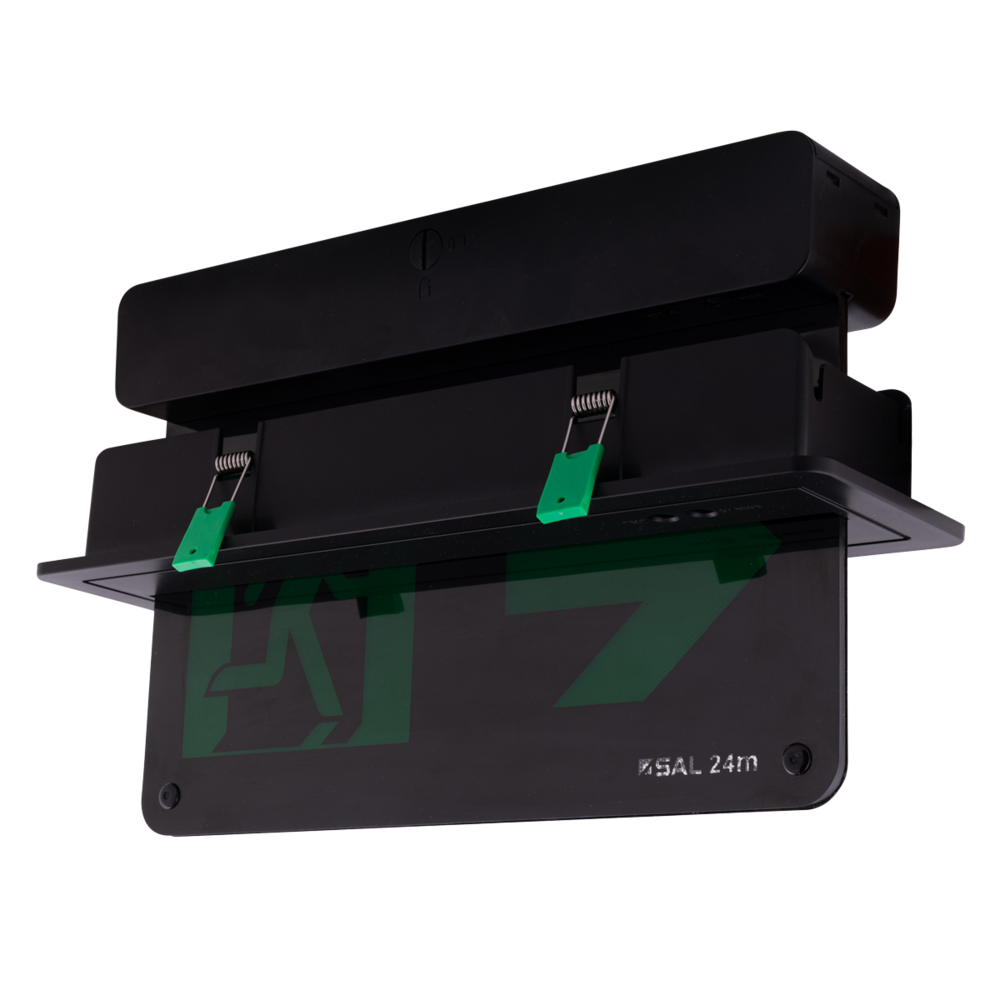SAL EMERGENCY EXIT SELK1500EX3BK LED Emergency Black 2.8W 240V IP20 - SELK1500EX3BK, SELK1500EX3RCP/BK - SAL Lighting