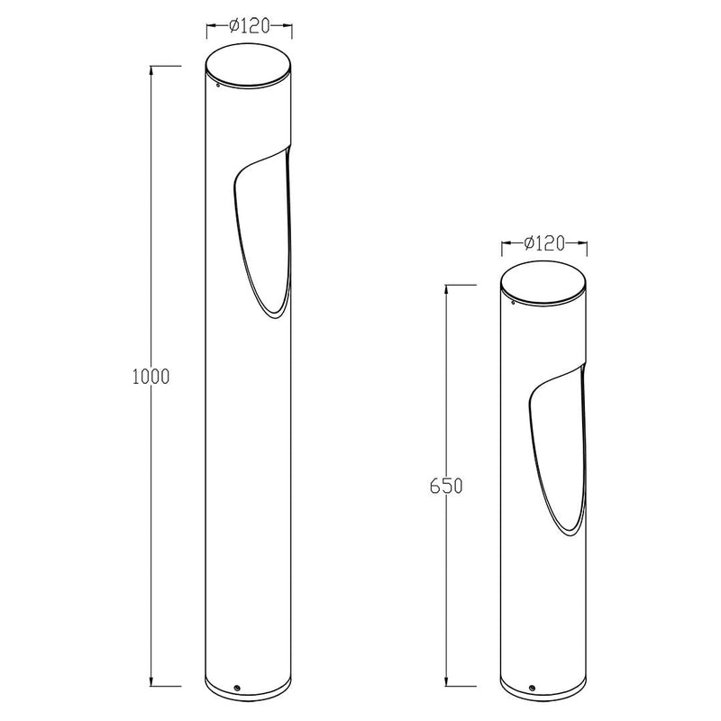 SAL NEWLAND SL7015LTC LED Bollards Tri - Black 10W 240V IP65 - SL7015L65TC/BK, SL7015L100TC/BK- SAL Lighting