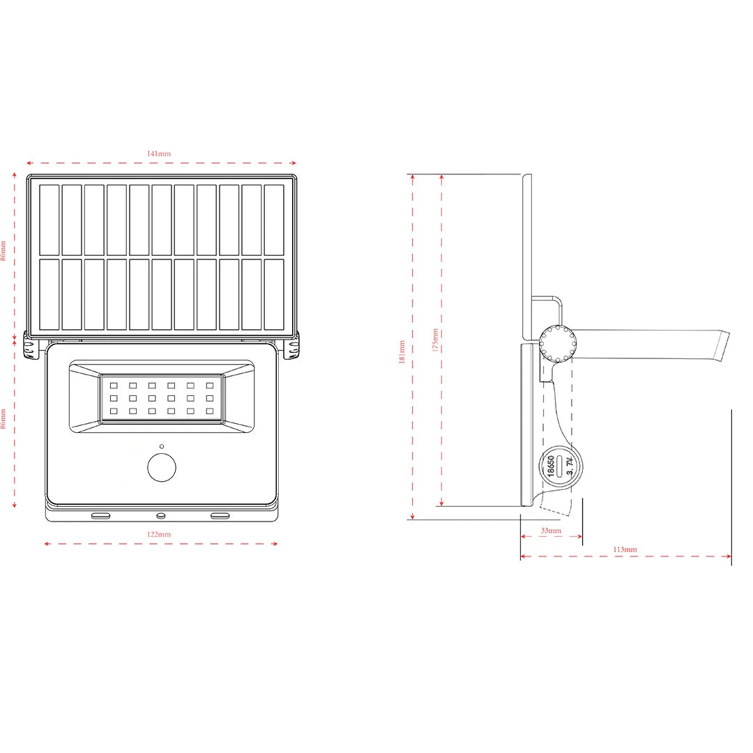 SAL SALRAY 1500 LED Flood Lights 6500K Black 9.5W 240V IP65- SSIF1500