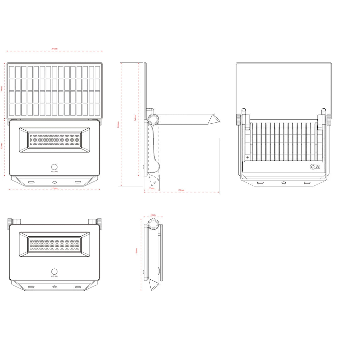 SAL SALRAY 3000TC LED Flood Lights Tri- Black 17.5W 240V IP65- SSIF3000TC
