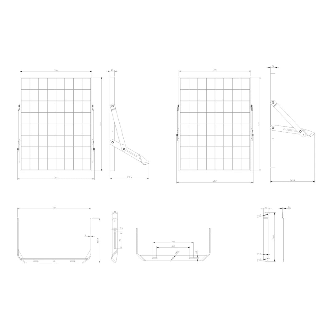 SAL SALRAY 3000 FLEXI LED Flood Lights 5000K Black 10W IP65- SSPF3000
