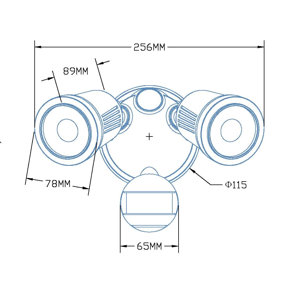 SAL STARGEM IV SES7070/2TC WITH SENSOR LED Flood Lights Tri- Black/ White 24W 240V IP54 - SES7070/2TC/WH, SES7070/2TC/BK