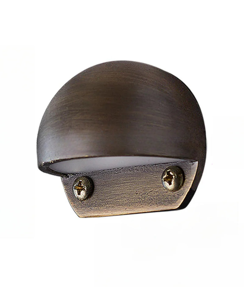 CLA STE: LED Eyelid Step/ Exterior Wall Lights Aged Brass 12V IP65 - STE27