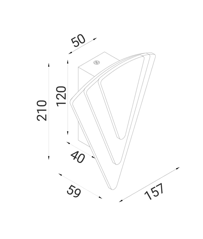 CLA SURAT: City Series Triangular Dimmable Interior Wall Light 3000K 5000K White 13W 220-240V IP20 - SURAT- CLA Lighting