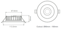 Domus SWAP-SLEEK LED Downlight Tri - White/ Black/ Satin Chrome 8W 240V IP44 - 21455, 21456, 21457