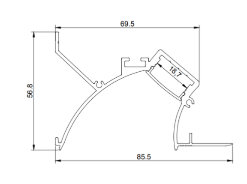 Azoogi Trimless Deep Wall Washer Profile LED Channel and Accessories Anodised Aluminium - PR130