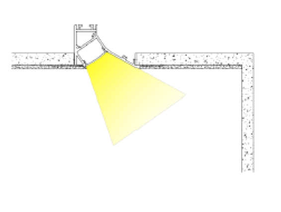Azoogi 94.4mm x 34mm Trimless Wall Washer Aluminium Profile- PR131: Aluminium Trimless Wall Washer Profile