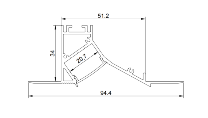 Azoogi Trimless Wall Washer Profile LED Channel and Accessories Anodised Aluminium - PR131