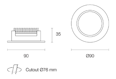 Trend Econoled EA7 LED Downlights 3000K 4000K White / Black 7W 200-240V IP20 - EA73-MB, EA74-MB - Trend Lighting