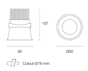 Trend RESILED RDT8 LED Downlights 3000K 4000K Black/White/Silver 8W 180-265V IP20 - RDT83-MB, RDT84-MB