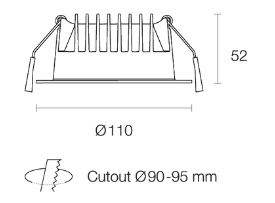 Trend Multiled DTL10 Recessed LED Downlights Tri - White / Black 10W 240V IP54 - DTL10-TRI- Trend Lighting