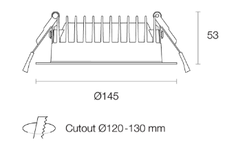 Trend Multiled DTL12 Recessed LED Downlights Tri - Black / White 12W 240V IP54 - DTL12-TRI - Trend Lighting