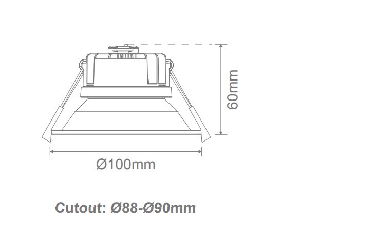 Domus DEEP-9 Round Recessed Dimmable LED Downlights Tri - White 9W 240V IP54 - 20815