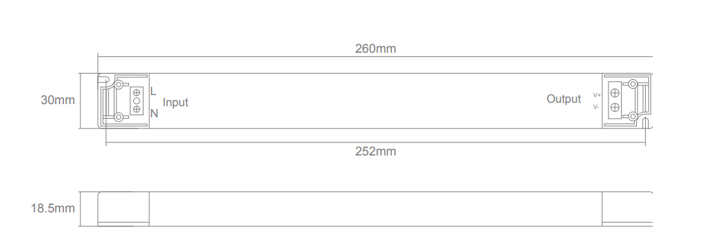 Domus Linear Non-Dimmable Drivers White 30W/ 60W/ 100W/ 150W 24V IP20 - 20173, 20174, 20175, 20176