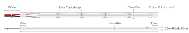 Domus PLEX-VIVID LED Strip Red/ Green/ Yellow/ Blue 15W 24V IP67 - 24140, 24141, 24142, 24143 Sold per metre