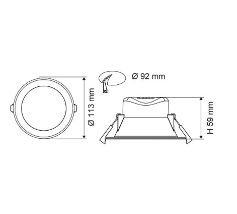 SAL WAVE S9065TC/MP/S Tri - White 9W 240V IP44 - S9065TC/MP/S