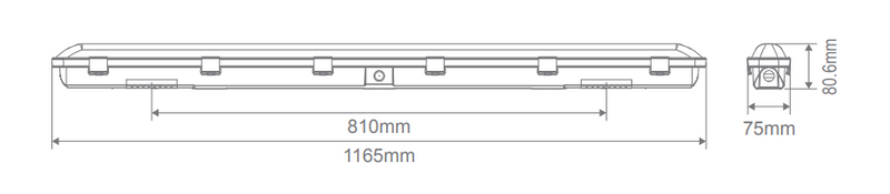 Domus HYDRO-120 Emergency Temporary LED Batten 4000K 40W 240V IP66- 66182