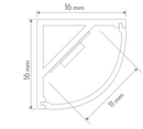Domus CORNER-16 16x16mm Round 2.5M LED Channels and Accessories Aluminium/ Black/ White- 22145, 22146, 22147