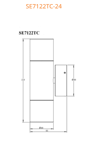 SAL BONDI SE7122TC 24 Series Exterior Wall Lights Tri - Aluminium Stainless 8W 240V IP65 - SE7122TC/AST - SAL Lighting