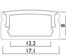 Azoogi Surfaced LED Channel and Accessories 1715 Anodised Aluminium - PR006