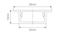 Domus NOVA-20-REC per metre c/w Diff & End Caps LED Channels and Accessories Black/ Aluminium/ White IP67 - 22942, 22941, 22943