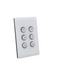 Clipsal SpaceLogic Wall Plate, C-Bus, Saturn, A-Series, Key Input unit, 6 keys Pure White / Saturn Black / White - Replaces 5086NL-680, 5086NL-GF, 5086NL-GF