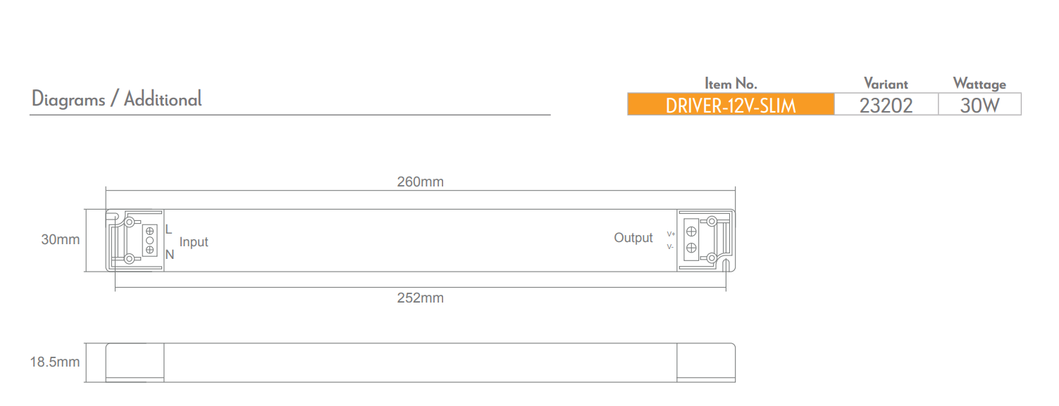 Domus LINEAR 5 IN 1 DIMMABLE LED Drivers 30W/ 60W/ 100W 12V IP20 - 23202, 23203, 23204