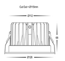 Havit Commercial Recessed 115mm LED Downlight 2700K-5700K White 18W 240V IP65 - HCP-81322118, HCP-81342118 