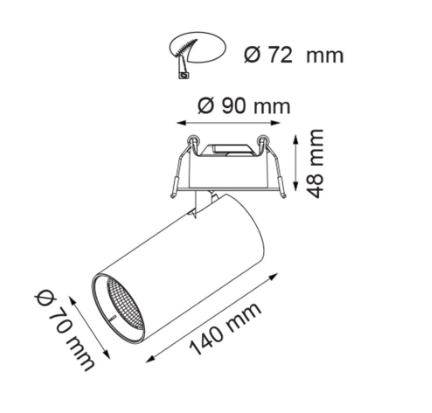 SAL UNITREK SRC9017TC LED Downlights Tri - White / Black 10/15W 240V IP20 - SRC9017TC/WH, SRC9017TC/BK