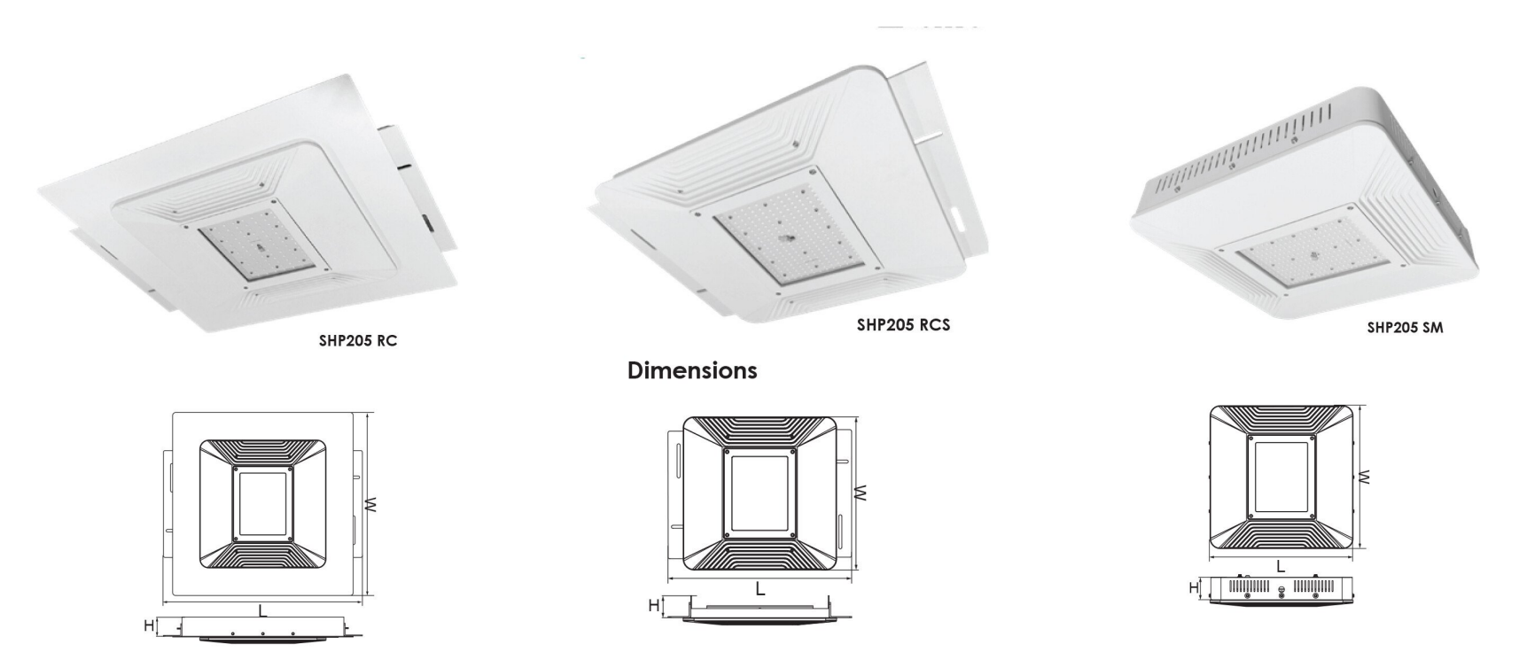 SAL CANOPY SHP205 LED High Bay 5000K White 75W/ 110W/ 150W 240V IP66- SHP205