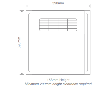 Domus HEATCORE 4 IN 1 Retrofit Bathroom Heater White/ Black 240V-  56024, 56024 