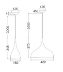 CLA ZARA: Modern Bell/ Dome Shape Interior Pendant Oak/ Matt Black/ Burl Wood 220-240V - ZARA