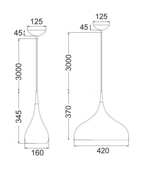 CLA ZARA: Modern Bell/ Dome Shape Interior Pendant Oak/ Matt Black/ Burl Wood 220-240V - ZARA