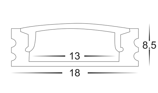 Havit Shallow Square Aluminium Profile LED Channel - HV9693-1707