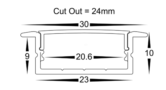Havit Shallow Square Winged Aluminium Profile LED Channel - HV9695-2810