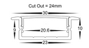 Havit Shallow Square Winged Aluminium Profile LED Channel - HV9695-2810